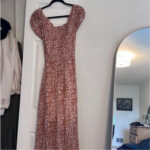 Free People Floral Maxi Dress - Rust and White